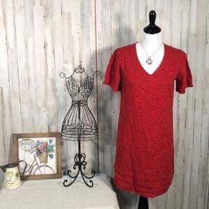 Nicole Miller Original Burnt Red Linen Dress Size Small